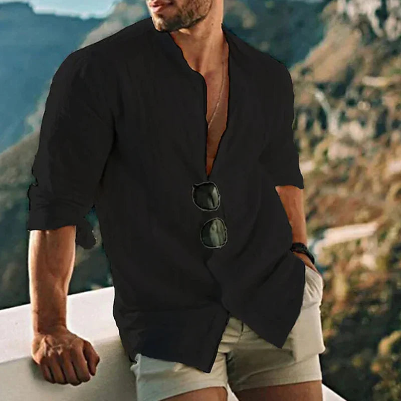 CAMISA DE LINO HOMBRE INFORMAL SILAMODA™