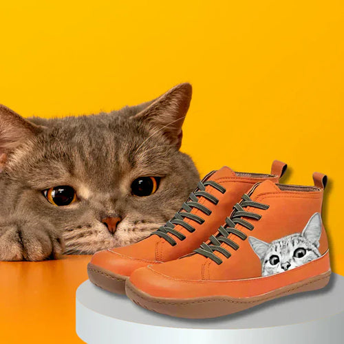 Silamoda™ | Botines de piel para amantes de los gatos